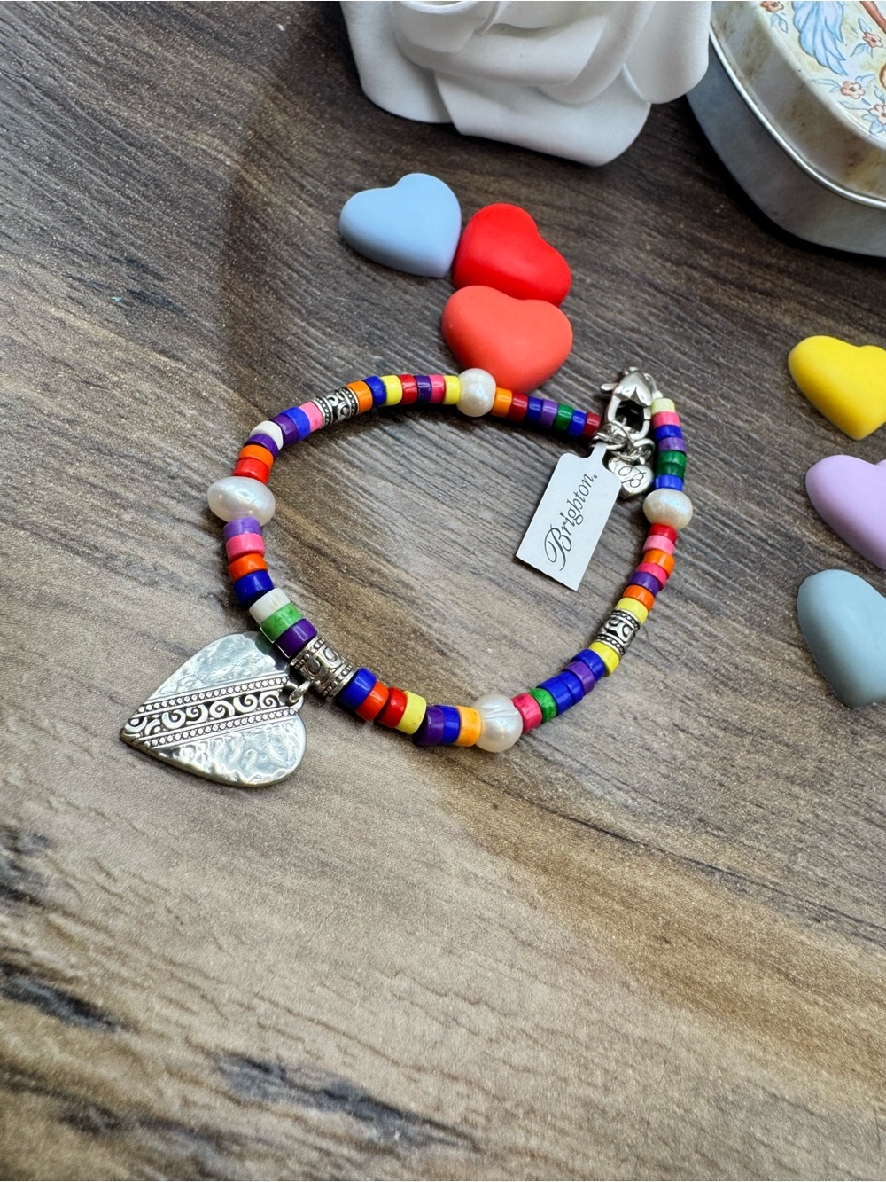 Brighton Mingle Medley Beaded Heart Bracelet